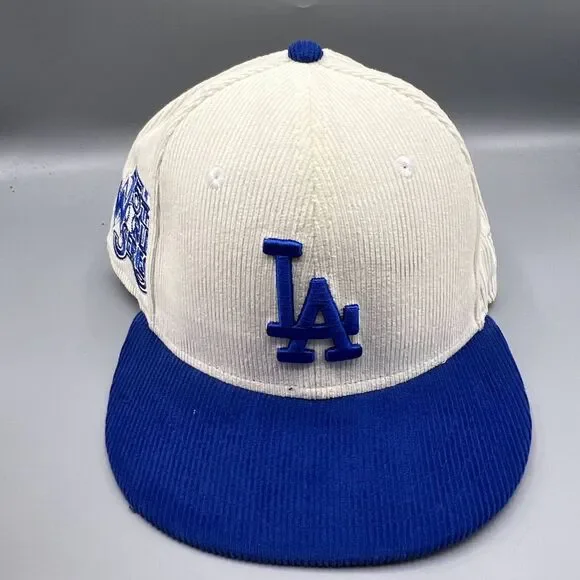 Los Angeles‎ LA Dodgers Hat Men 7 3/8 Corduroy 59Fifty New Era Fitted Cap New